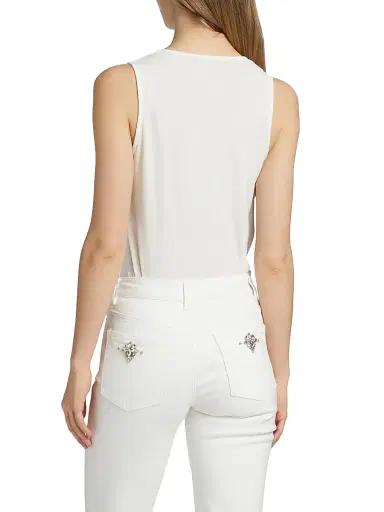 Generation Love Women's Ansel Draped Jersey Bodysuit - White | Thumbnail 5 Generation Love Women's Ansel Draped Jersey Bodysuit - White | Thumbnail 5