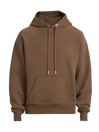 AMI Paris Men's Small Embossed Ami de Coeur Hoodie - Hazelnut | Thumbnail 1 AMI Paris Men's Small Embossed Ami de Coeur Hoodie - Hazelnut | Thumbnail 1