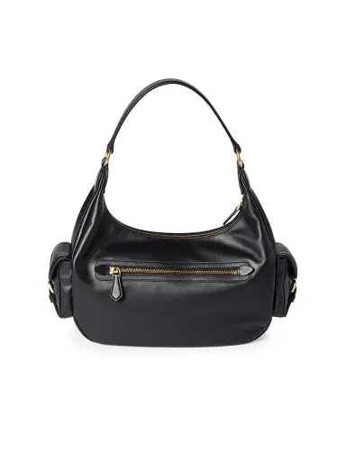 Miu Miu Women's Pocket Leather Shoulder Bag - Black | Thumbnail 3 Miu Miu Women's Pocket Leather Shoulder Bag - Black | Thumbnail 3
