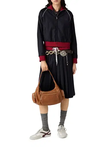 Miu Miu Women's Pocket Nappa Leather Shoulder Bag - Brown | Thumbnail 2 Miu Miu Women's Pocket Nappa Leather Shoulder Bag - Brown | Thumbnail 2