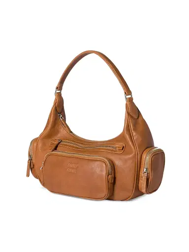 Miu Miu Women's Pocket Nappa Leather Shoulder Bag - Brown | Thumbnail 3 Miu Miu Women's Pocket Nappa Leather Shoulder Bag - Brown | Thumbnail 3