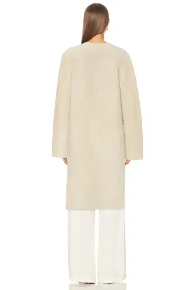 Toteme Collarless Suede Coat | Thumbnail 3 Toteme Collarless Suede Coat | Thumbnail 3