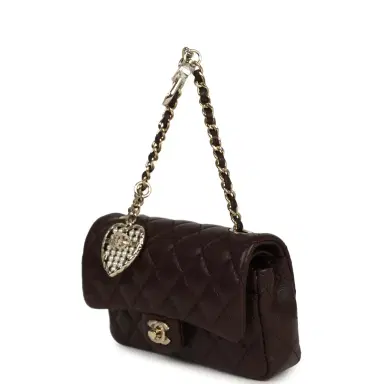 Chanel Chanel Nano Classic Double Flap Bag Charm Dark Brown Lambskin Light Gold Hardware | Thumbnail 3 Chanel Chanel Nano Classic Double Flap Bag Charm Dark Brown Lambskin Light Gold Hardware | Thumbnail 3