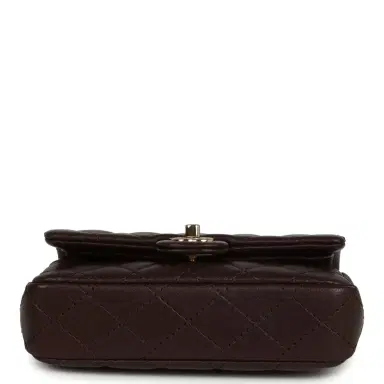 Chanel Chanel Nano Classic Double Flap Bag Charm Dark Brown Lambskin Light Gold Hardware | Thumbnail 7 Chanel Chanel Nano Classic Double Flap Bag Charm Dark Brown Lambskin Light Gold Hardware | Thumbnail 7