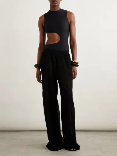 Alaïa Linen And Silk-blend Wide-leg Pants | Thumbnail 2 Alaïa Linen And Silk-blend Wide-leg Pants | Thumbnail 2