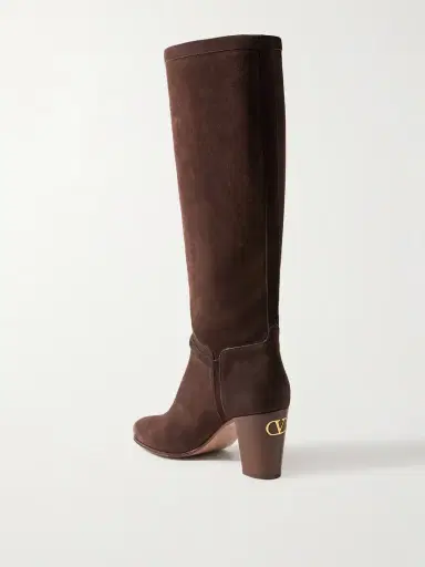 Valentino Garavani Pattie 75 Buckle-embellished Suede Knee Boots | Thumbnail 3 Valentino Garavani Pattie 75 Buckle-embellished Suede Knee Boots | Thumbnail 3