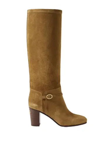 Valentino Garavani Pattie 75 Buckle-embellished Suede Knee Boots | Thumbnail 1 Valentino Garavani Pattie 75 Buckle-embellished Suede Knee Boots | Thumbnail 1