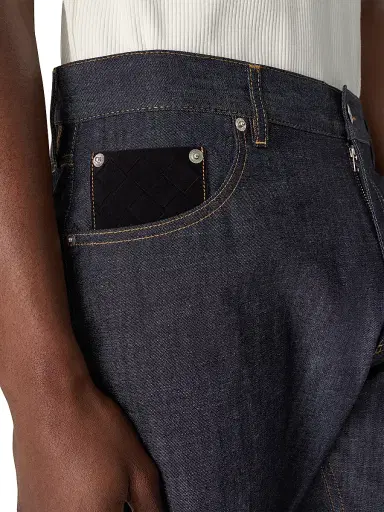 Bottega Veneta Men's Cuffed Wide-Leg Jeans - Indigo - Size 36 | Thumbnail 5 Bottega Veneta Men's Cuffed Wide-Leg Jeans - Indigo - Size 36 | Thumbnail 5