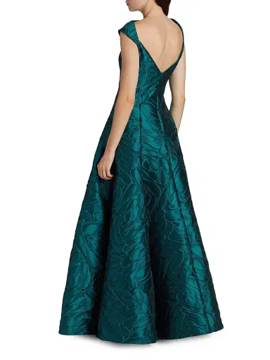 Talbot Runhof Women's Jacquard A-Line Gown - Dragonfly | Thumbnail 5 Talbot Runhof Women's Jacquard A-Line Gown - Dragonfly | Thumbnail 5