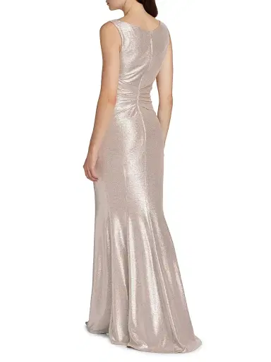 Talbot Runhof Women's Asymmetrical Metallic Gown - Platinum | Thumbnail 5 Talbot Runhof Women's Asymmetrical Metallic Gown - Platinum | Thumbnail 5
