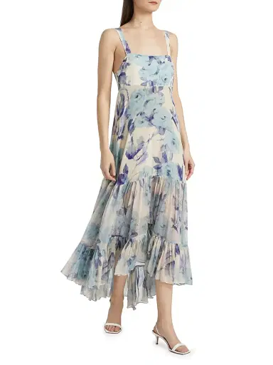 AZEEZA Women's Bellevue Silk Chiffon Maxi Dress - Blue Rose - Size Large | Thumbnail 2 AZEEZA Women's Bellevue Silk Chiffon Maxi Dress - Blue Rose - Size Large | Thumbnail 2