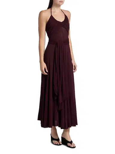 Alaïa Women's Cross Mesh Halter Midi-Dress | Thumbnail 4 Alaïa Women's Cross Mesh Halter Midi-Dress | Thumbnail 4