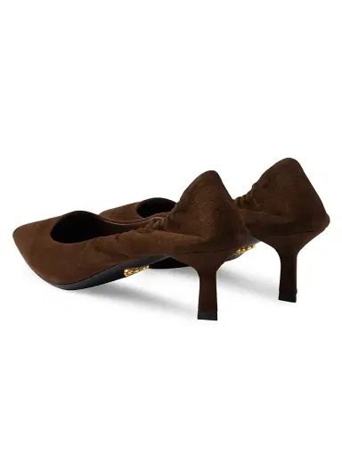 Prada Women's Suede 55MM Pumps - Dark Brown | Thumbnail 3 Prada Women's Suede 55MM Pumps - Dark Brown | Thumbnail 3
