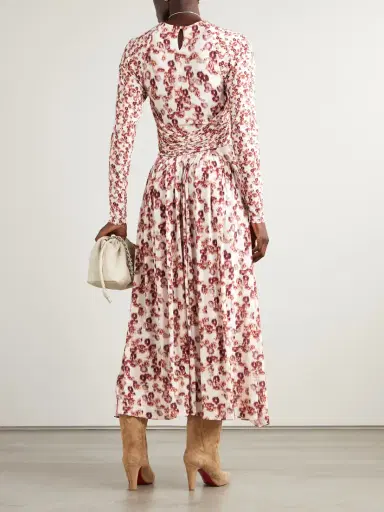 Isabel Marant Galina Asymmetric Gathered Draped Printed Stretch-jersey Maxi Dress | Thumbnail 3 Isabel Marant Galina Asymmetric Gathered Draped Printed Stretch-jersey Maxi Dress | Thumbnail 3