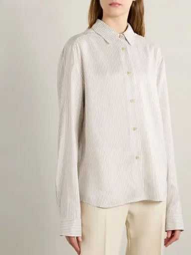 Khaite Argo Striped Silk Shirt | Thumbnail 3 Khaite Argo Striped Silk Shirt | Thumbnail 3