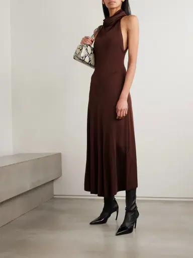 Victoria Beckham Hooded Stretch-jersey Midi Dress | Thumbnail 2 Victoria Beckham Hooded Stretch-jersey Midi Dress | Thumbnail 2