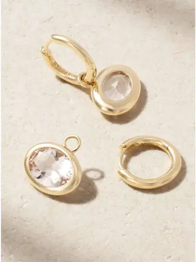 By Pariah Xl Orbit 14-karat Recycled Gold Morganite Hoop Earrings | Thumbnail 3 By Pariah Xl Orbit 14-karat Recycled Gold Morganite Hoop Earrings | Thumbnail 3