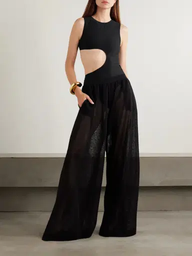 Alaïa Cutout Ribbed Swimsuit | Thumbnail 2 Alaïa Cutout Ribbed Swimsuit | Thumbnail 2