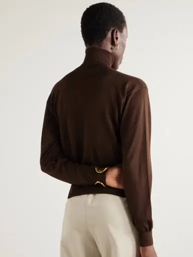 Saint Laurent Wool, Cashmere And Silk-blend Turtleneck Sweater | Thumbnail 4 Saint Laurent Wool, Cashmere And Silk-blend Turtleneck Sweater | Thumbnail 4