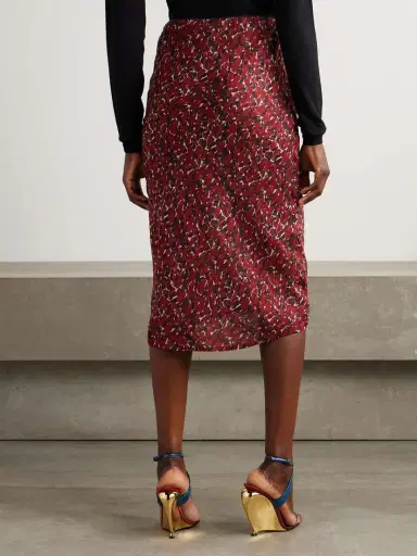 Saint Laurent Printed Silk-mousseline Midi Skirt | Thumbnail 4 Saint Laurent Printed Silk-mousseline Midi Skirt | Thumbnail 4