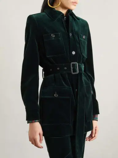 Saint Laurent Belted Velvet Jacket | Thumbnail 3 Saint Laurent Belted Velvet Jacket | Thumbnail 3