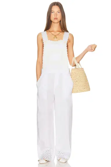Helsa The Summer Overalls With Vintage Swiss Embroidery | Thumbnail 2 Helsa The Summer Overalls With Vintage Swiss Embroidery | Thumbnail 2