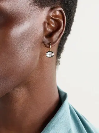 By Pariah Xl Orbit 14-karat Recycled Gold, Rhodium And Topaz Hoop Earrings | Thumbnail 2 By Pariah Xl Orbit 14-karat Recycled Gold, Rhodium And Topaz Hoop Earrings | Thumbnail 2