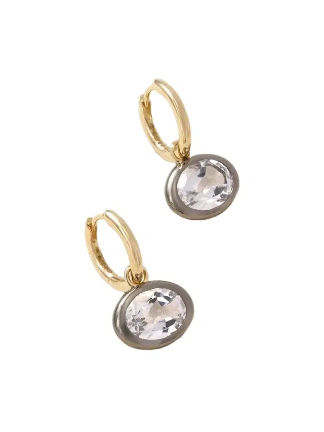 By Pariah Xl Orbit 14-karat Recycled Gold, Rhodium And Topaz Hoop Earrings