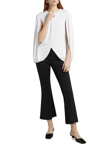 Rosetta Getty Women's Draped Round-Neck Cape Top - White - Size XS | Thumbnail 2 Rosetta Getty Women's Draped Round-Neck Cape Top - White - Size XS | Thumbnail 2