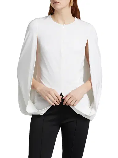 Rosetta Getty Women's Draped Round-Neck Cape Top - White - Size XS | Thumbnail 3 Rosetta Getty Women's Draped Round-Neck Cape Top - White - Size XS | Thumbnail 3