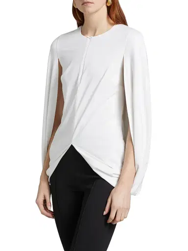 Rosetta Getty Women's Draped Round-Neck Cape Top - White - Size XS | Thumbnail 4 Rosetta Getty Women's Draped Round-Neck Cape Top - White - Size XS | Thumbnail 4