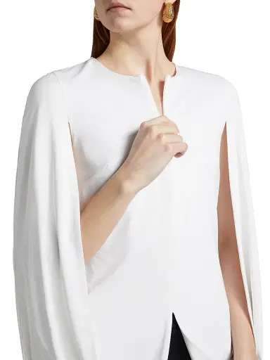 Rosetta Getty Women's Draped Round-Neck Cape Top - White - Size XS | Thumbnail 6 Rosetta Getty Women's Draped Round-Neck Cape Top - White - Size XS | Thumbnail 6