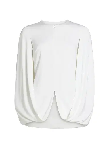 Rosetta Getty Women's Draped Round-Neck Cape Top - White - Size XS | Thumbnail 1 Rosetta Getty Women's Draped Round-Neck Cape Top - White - Size XS | Thumbnail 1