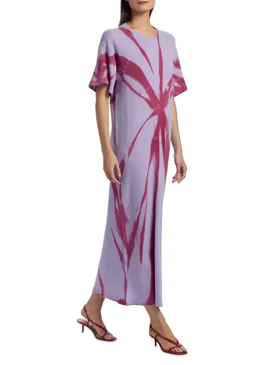 The Elder Statesman Women's Mythic Oversized Dyed Cashmere T-Shirt Maxi Dress - Lilac Red Cedar | Thumbnail 4 The Elder Statesman Women's Mythic Oversized Dyed Cashmere T-Shirt Maxi Dress - Lilac Red Cedar | Thumbnail 4