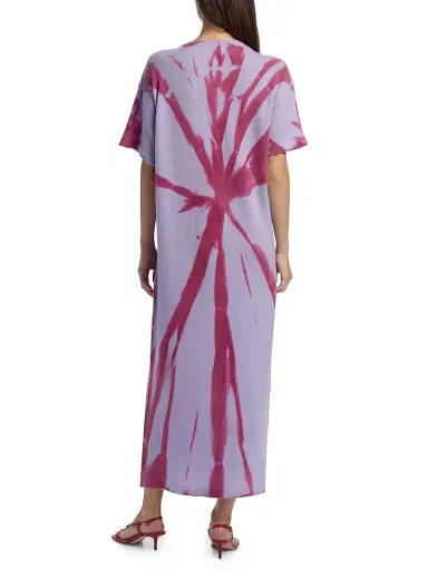 The Elder Statesman Women's Mythic Oversized Dyed Cashmere T-Shirt Maxi Dress - Lilac Red Cedar | Thumbnail 5 The Elder Statesman Women's Mythic Oversized Dyed Cashmere T-Shirt Maxi Dress - Lilac Red Cedar | Thumbnail 5