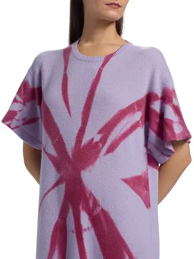 The Elder Statesman Women's Mythic Oversized Dyed Cashmere T-Shirt Maxi Dress - Lilac Red Cedar | Thumbnail 6 The Elder Statesman Women's Mythic Oversized Dyed Cashmere T-Shirt Maxi Dress - Lilac Red Cedar | Thumbnail 6