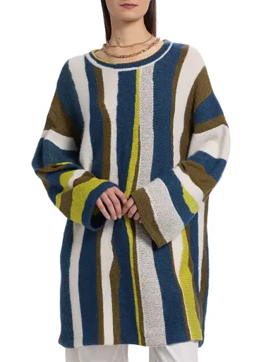 The Elder Statesman Women's Nora Shore Striped Cotton Tunic - Shore Multi | Thumbnail 3 The Elder Statesman Women's Nora Shore Striped Cotton Tunic - Shore Multi | Thumbnail 3