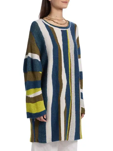 The Elder Statesman Women's Nora Shore Striped Cotton Tunic - Shore Multi | Thumbnail 4 The Elder Statesman Women's Nora Shore Striped Cotton Tunic - Shore Multi | Thumbnail 4