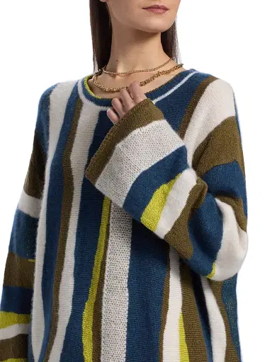 The Elder Statesman Women's Nora Shore Striped Cotton Tunic - Shore Multi | Thumbnail 6 The Elder Statesman Women's Nora Shore Striped Cotton Tunic - Shore Multi | Thumbnail 6