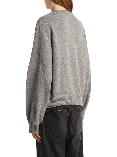 Khaite Women's Wolfe Drop-Shoulder Cashmere Sweater - Fog | Thumbnail 4 Khaite Women's Wolfe Drop-Shoulder Cashmere Sweater - Fog | Thumbnail 4