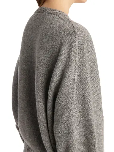 Khaite Women's Wolfe Drop-Shoulder Cashmere Sweater - Fog | Thumbnail 6 Khaite Women's Wolfe Drop-Shoulder Cashmere Sweater - Fog | Thumbnail 6