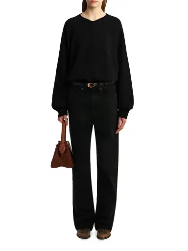 Khaite Women's Wolfe Drop-Shoulder Cashmere Sweater - Fog | Thumbnail 8 Khaite Women's Wolfe Drop-Shoulder Cashmere Sweater - Fog | Thumbnail 8