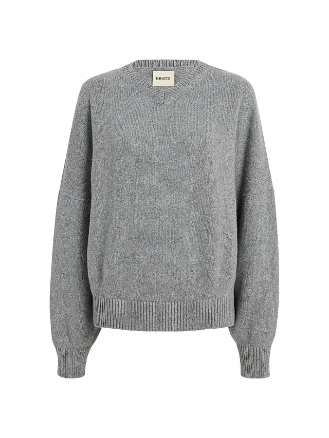 Women's Wolfe Drop-Shoulder Cashmere Sweater - Fog Women's Wolfe Drop-Shoulder Cashmere Sweater - Fog