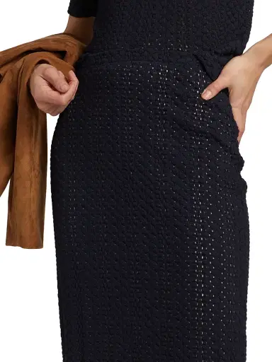 Vince Women's Knit Eyelet Cotton Midi-Skirt - Coastal | Thumbnail 6 Vince Women's Knit Eyelet Cotton Midi-Skirt - Coastal | Thumbnail 6