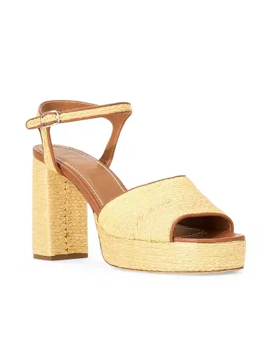 Staud Women's Jodie 100MM Raffia Block-Heel Sandals - Natural | Thumbnail 2 Staud Women's Jodie 100MM Raffia Block-Heel Sandals - Natural | Thumbnail 2