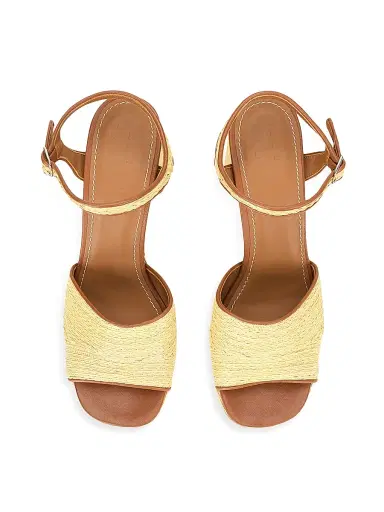Staud Women's Jodie 100MM Raffia Block-Heel Sandals - Natural | Thumbnail 4 Staud Women's Jodie 100MM Raffia Block-Heel Sandals - Natural | Thumbnail 4