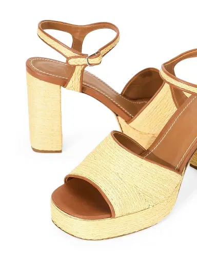 Staud Women's Jodie 100MM Raffia Block-Heel Sandals - Natural | Thumbnail 5 Staud Women's Jodie 100MM Raffia Block-Heel Sandals - Natural | Thumbnail 5