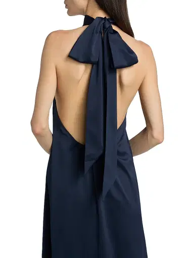 AZEEZA Women's Meera Satin Midi-Dress - Navy - Size Large | Thumbnail 6 AZEEZA Women's Meera Satin Midi-Dress - Navy - Size Large | Thumbnail 6