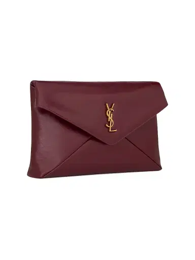 Saint Laurent Women's Cassandre Large Envelope Pouch in Shiny Leather | Thumbnail 4 Saint Laurent Women's Cassandre Large Envelope Pouch in Shiny Leather | Thumbnail 4