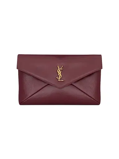 Saint Laurent Women's Cassandre Large Envelope Pouch in Shiny Leather | Thumbnail 1 Saint Laurent Women's Cassandre Large Envelope Pouch in Shiny Leather | Thumbnail 1